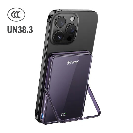 XPower M5K2 5合1鋅合金支架數顯 5000mAh PD3.0+QI2 磁吸移動電源