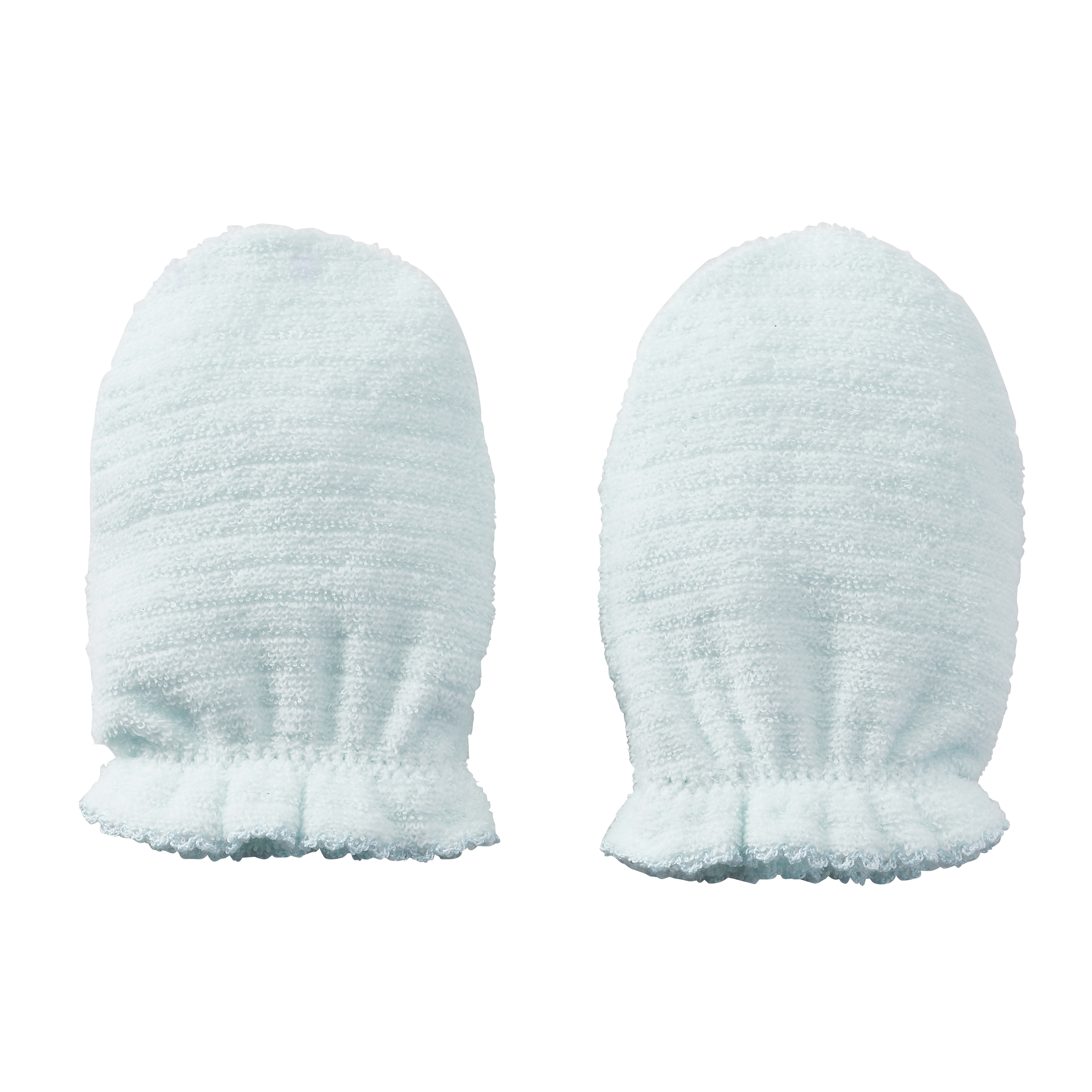 MIKI HOUSE LOGO 無撚紗嬰兒防抓手套-藍