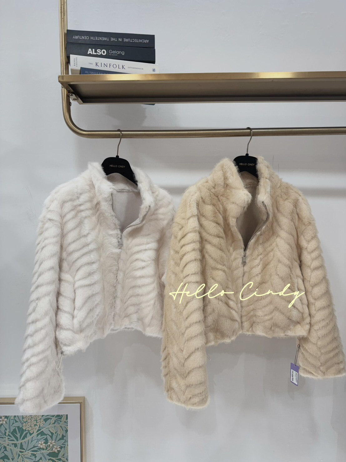 B01088 Cindy自留貴氣滿滿的仿貂毛質感大衣