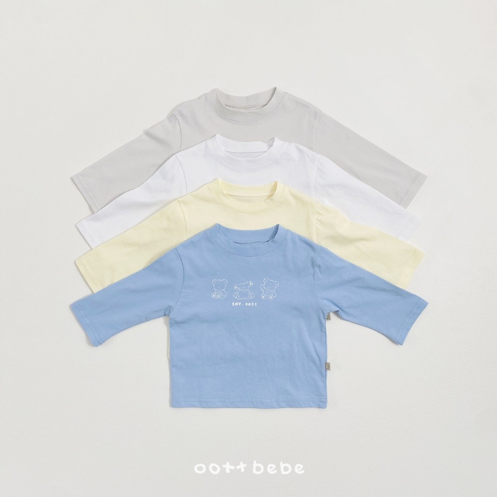 韓國🇰🇷OOTTBEBE 條紋熊熊長袖T恤兩件組(XS-XL)