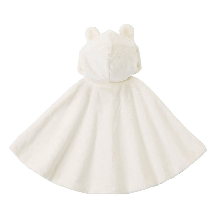 兔兔嬰兒連帽斗篷-白