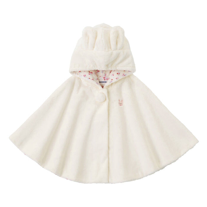 兔兔嬰兒連帽斗篷-白