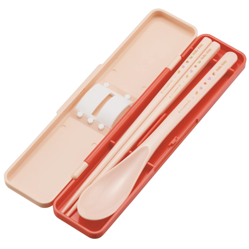 日本製 2026 新版 Skater 18 CM 筷子匙羹套裝 - Hello Kitty