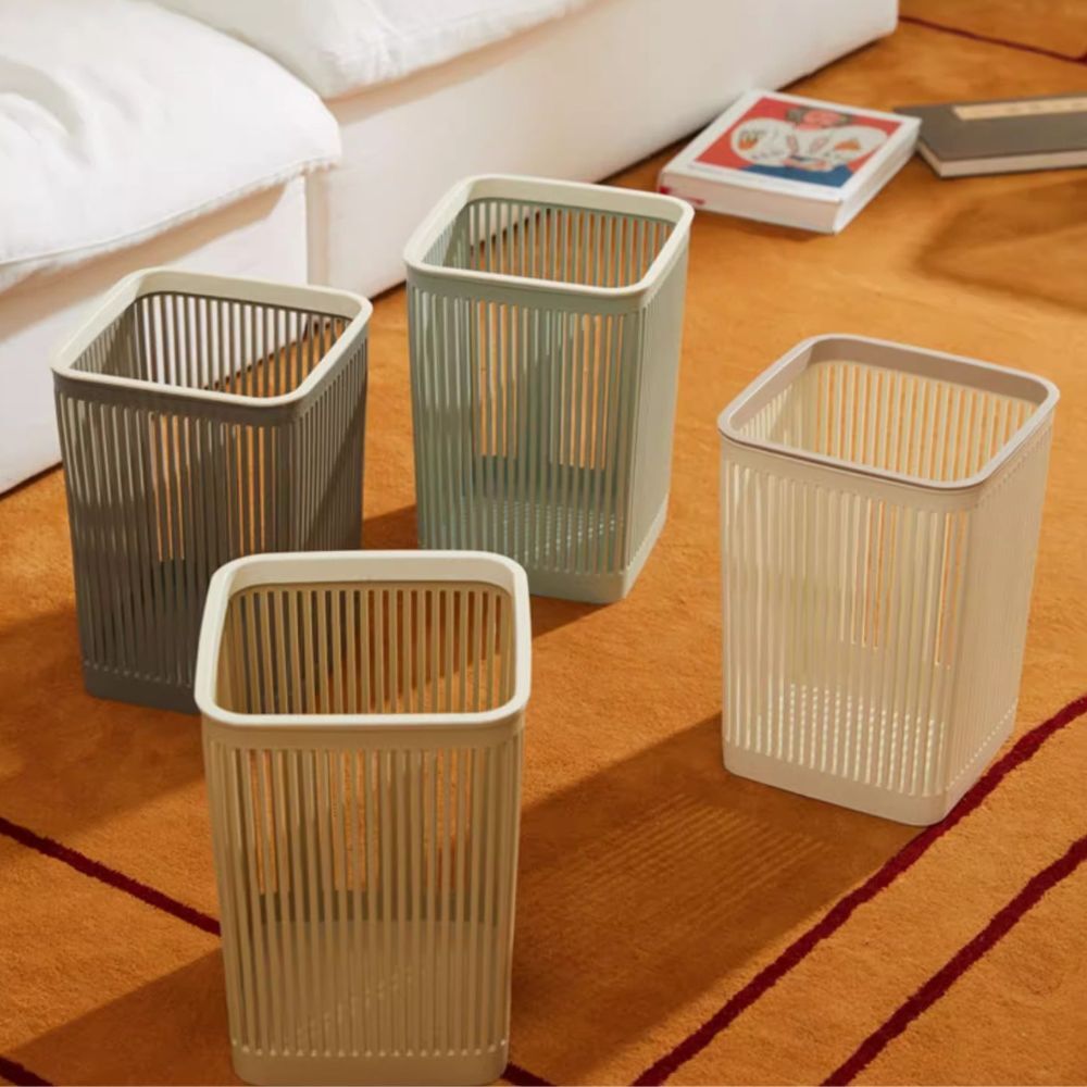北歐直條方形垃圾桶｜無蓋壓框垃圾桶 直立收納桶 垃圾袋固定不滑落 客廳臥室浴室垃圾桶 北歐風簡約垃圾桶【輕鬆購五金百貨】