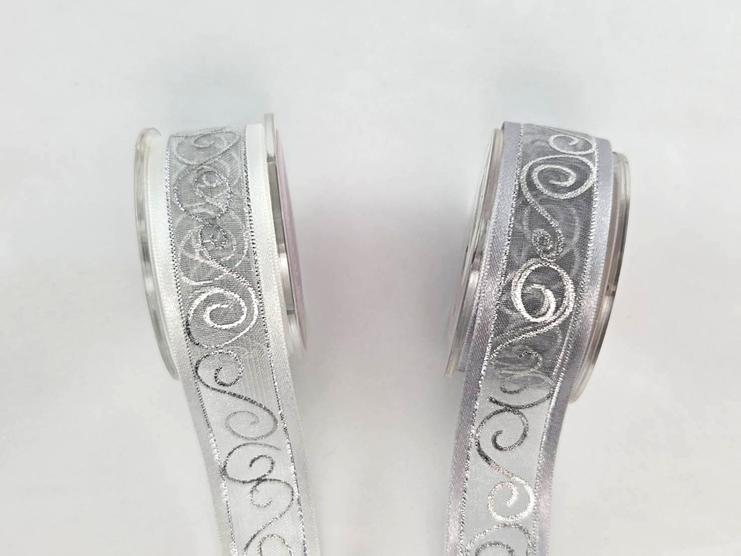 燙金捲曲/緞邊網紗/22mm