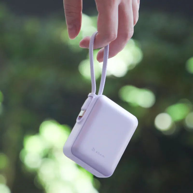 VIONTA Q Portable Power Bank with Built-In Cable + OMNIA P3 USB-C 33W Compact Wall Charger