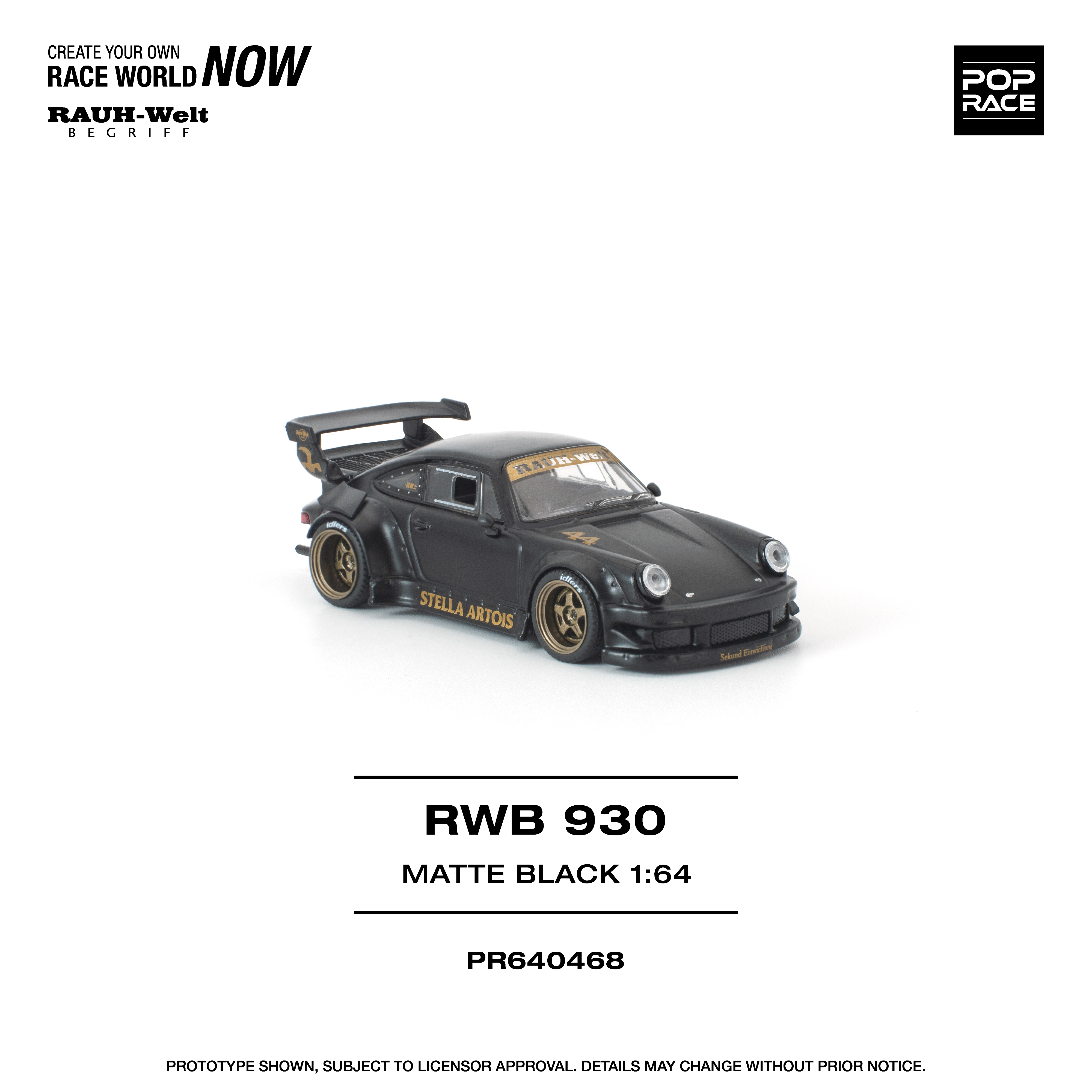 [預訂] POPRACE 1/64 RWB 930 MATTE BLACK "STELLA ARTOIS"