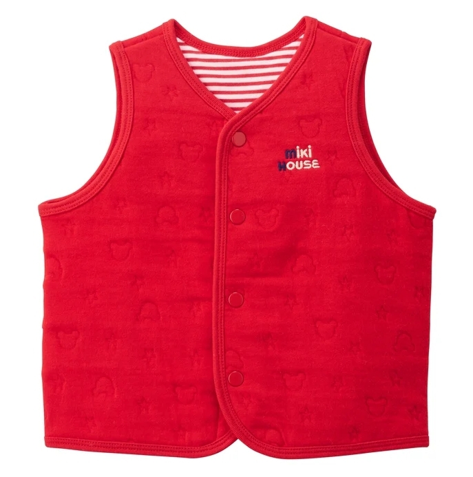 熊熊緹花嬰兒針織背心-紅