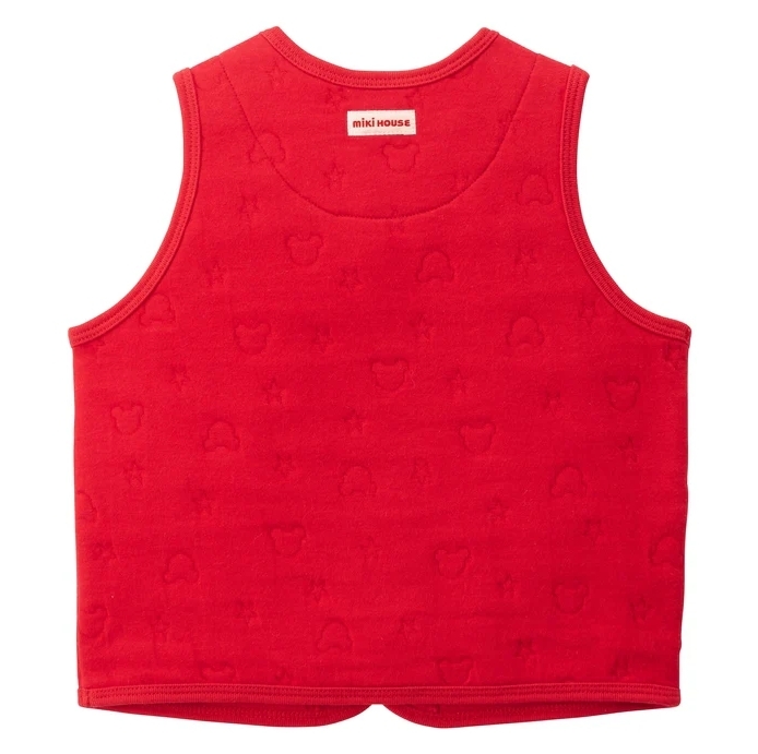 熊熊緹花嬰兒針織背心-紅