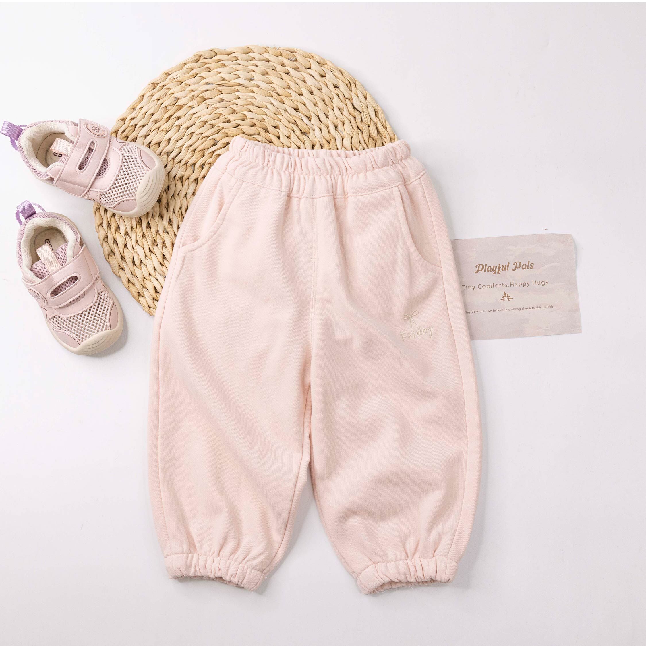 【H55953】甜甜蕾絲造型兔耳縮口褲＊二色