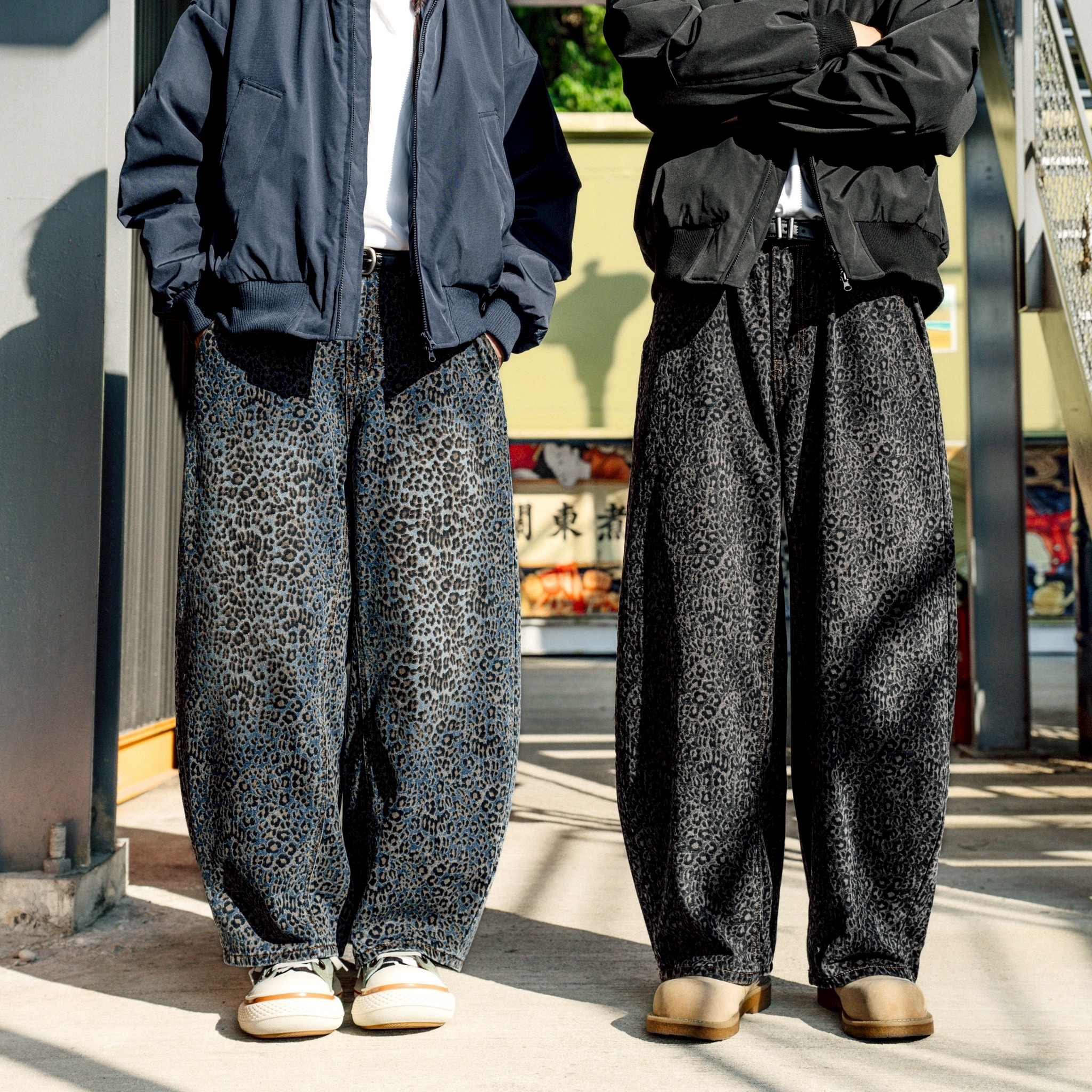 SBG 豹紋彎刀牛仔長褲 SB5828