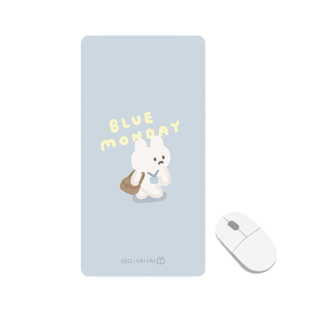 【ekax x 87小兔】三合一多功能滑鼠墊 標準尺寸-Blue Monday