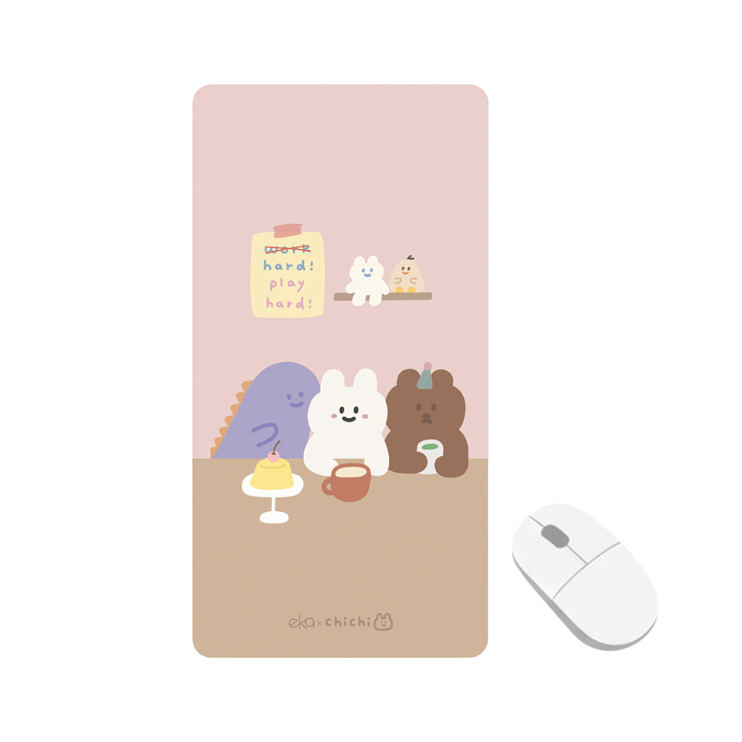 【ekax x 87小兔】三合一多功能滑鼠墊 標準尺寸-下午茶時間