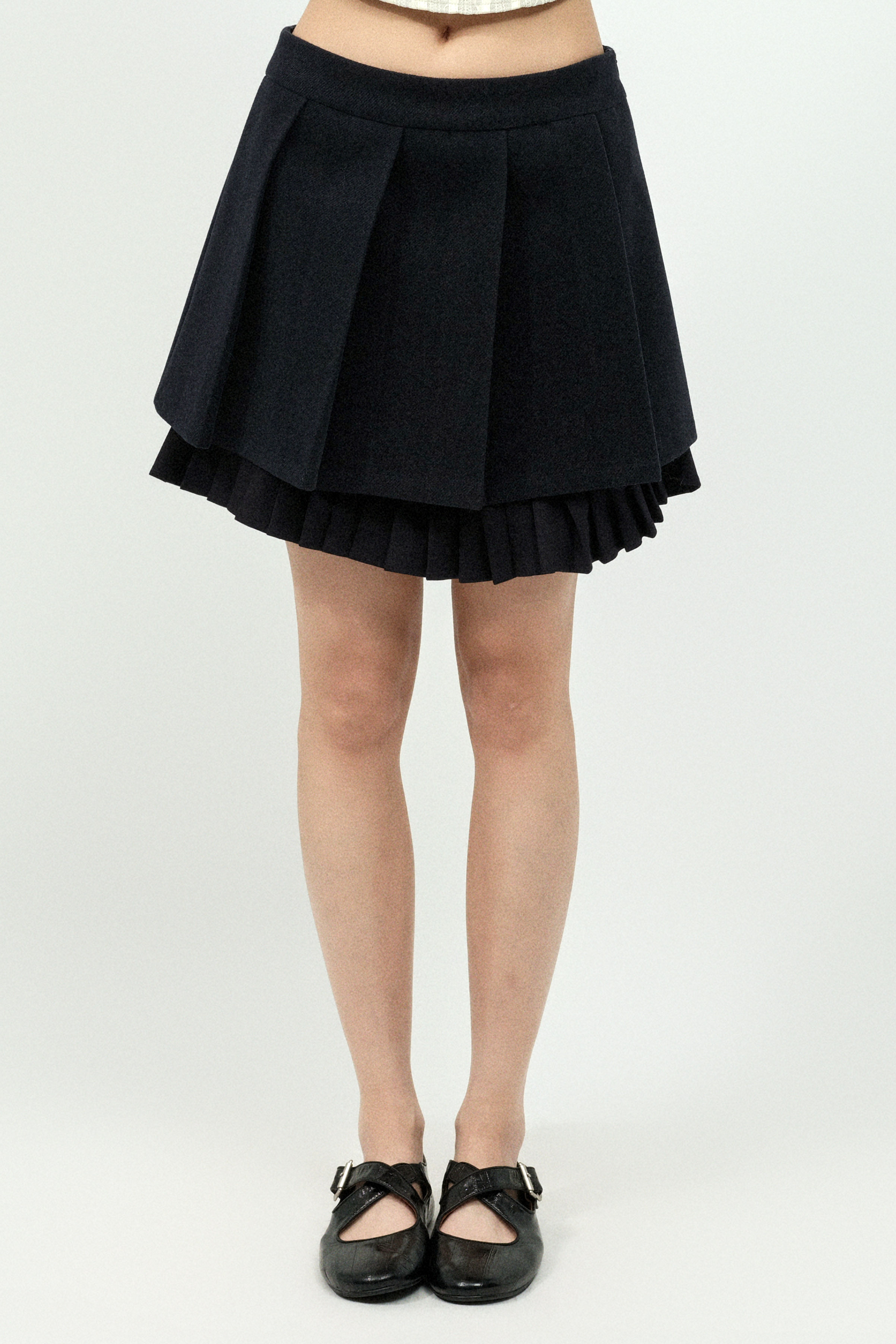 雙層百褶絨短裙（預購產品）