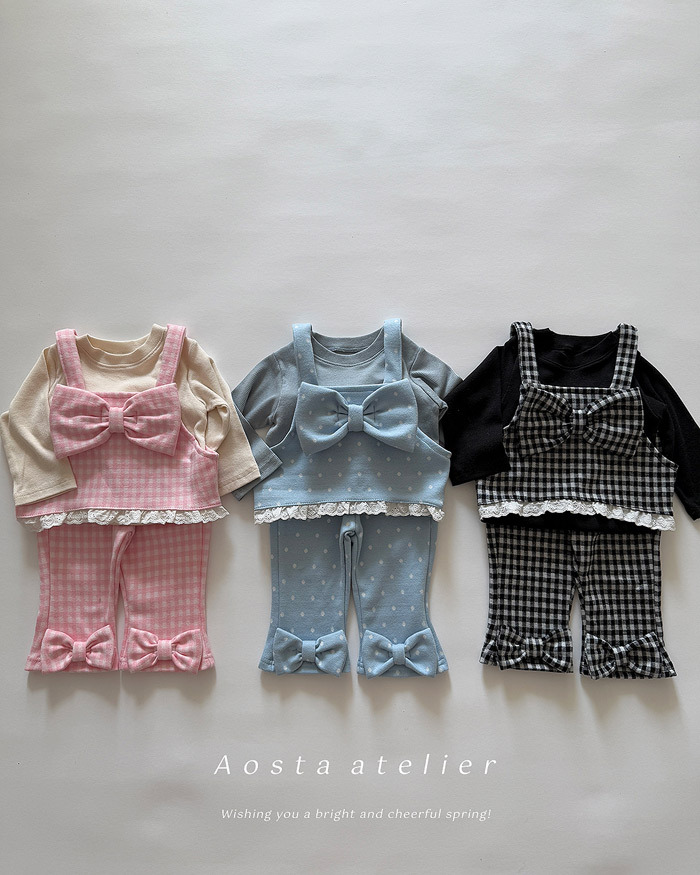 正韓春aosta 三色甜美啾啾喇叭褲