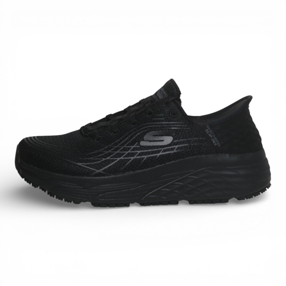 SKECHERS 休閒鞋 MAX CUSHIONING 全黑 寬楦 瞬穿 工作鞋 女 108172WBLK
