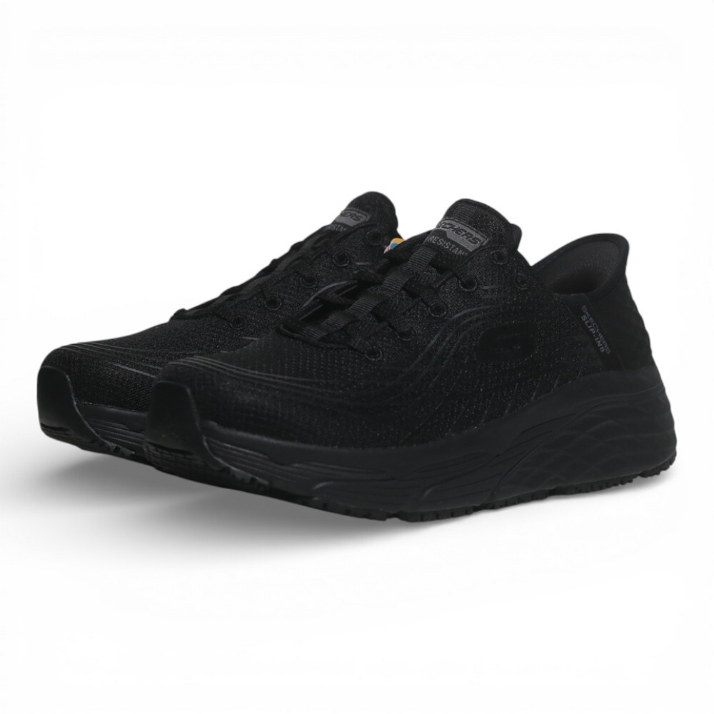 SKECHERS 休閒鞋 MAX CUSHIONING 全黑 寬楦 瞬穿 工作鞋 女 108172WBLK