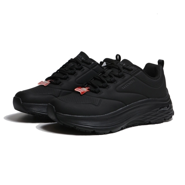 SKECHERS 休閒鞋 MAX CUSHIONING ARCH FIT 全黑 防滑耐油 工作鞋 女 108112BLK