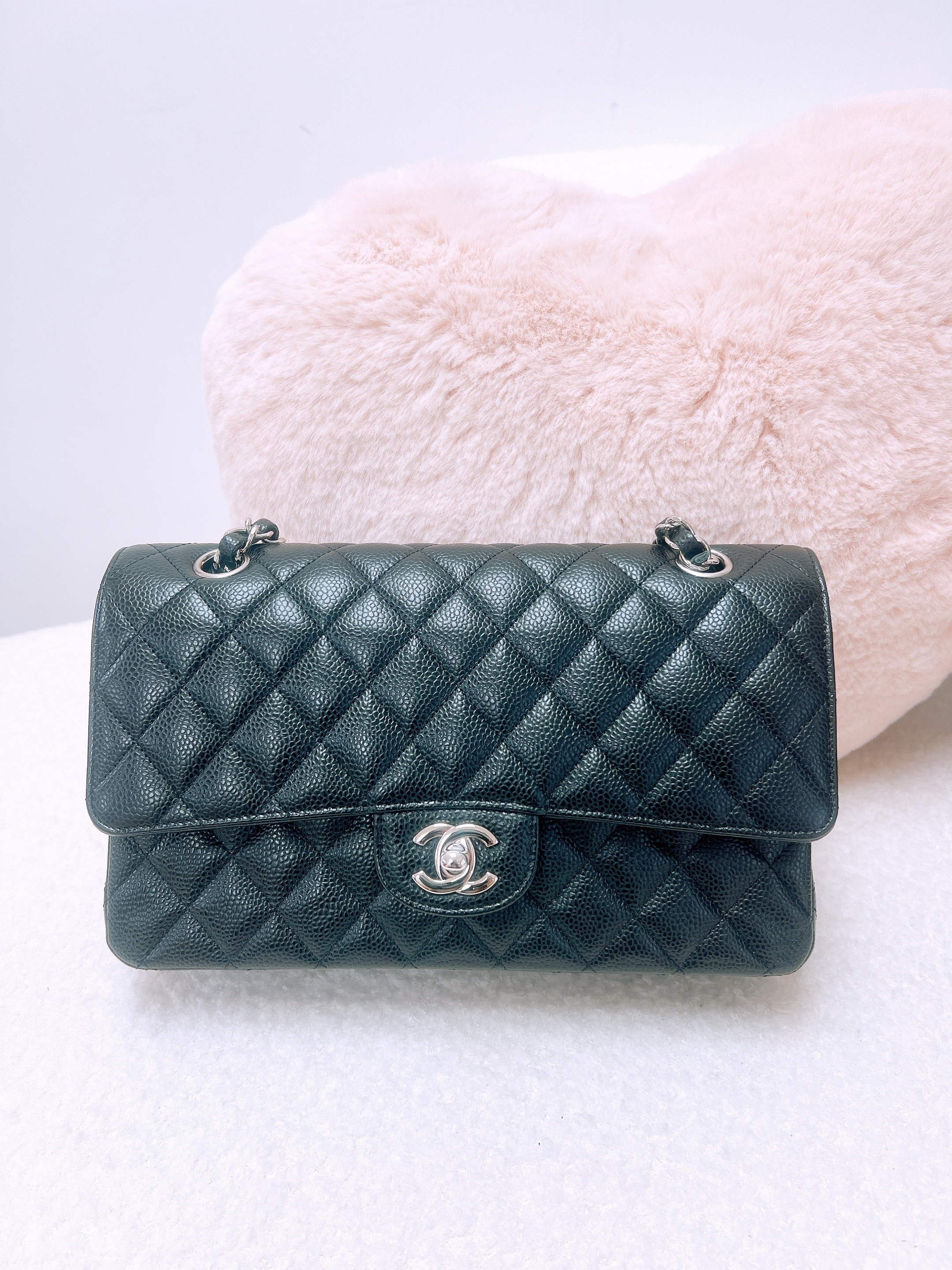 Chanel cf 25 classic flap medium (black caviar/ silver)
