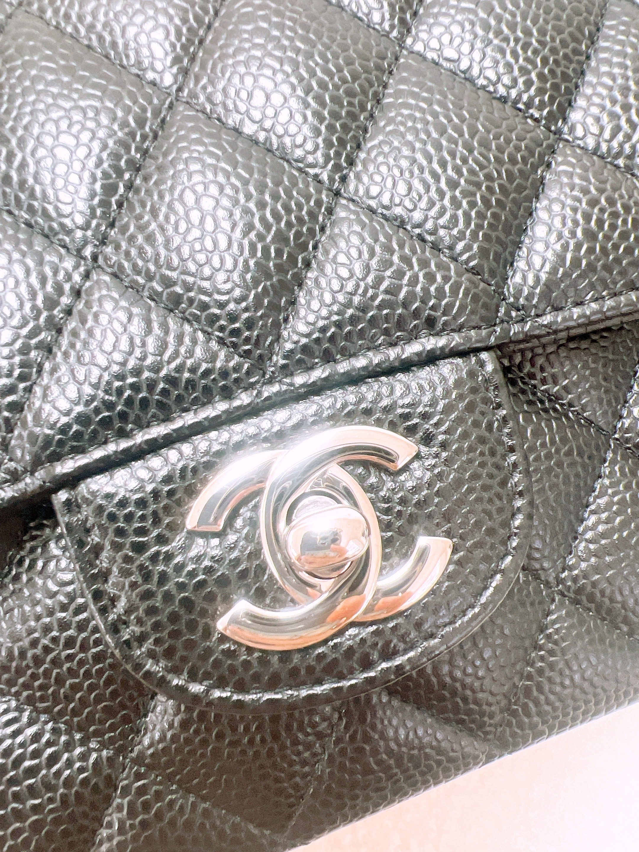Chanel cf 25 classic flap medium (black caviar/ silver)