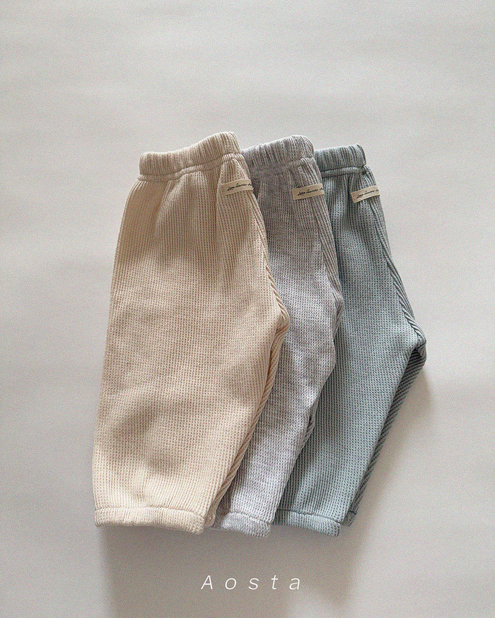 正韓春aosta 三色華夫格日常褲