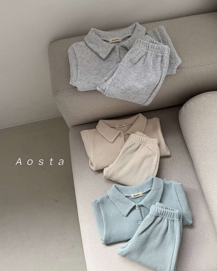 正韓春aosta 三色華夫格日常褲