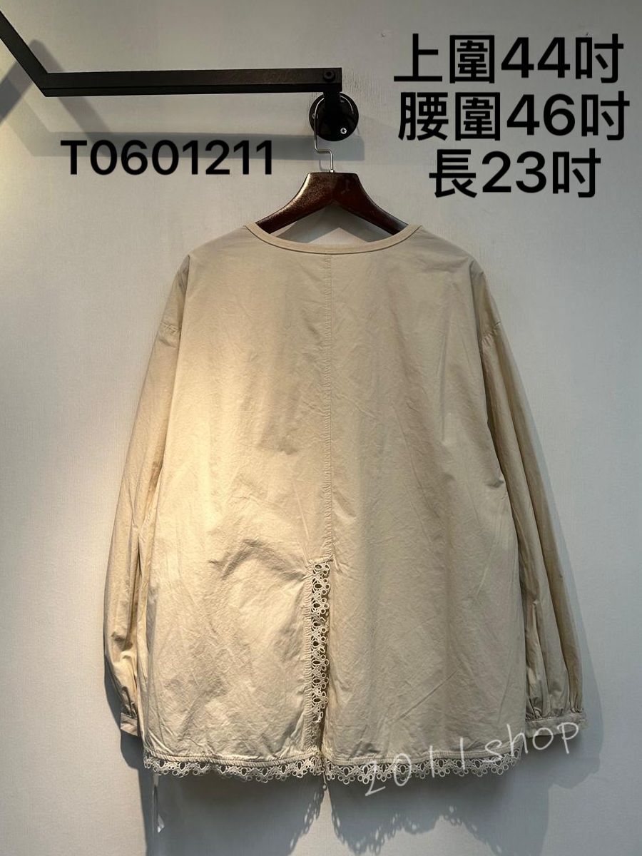 出口日本Lace邊拼布TOP  上圍44吋  腰圍46吋 長23吋  T0601211