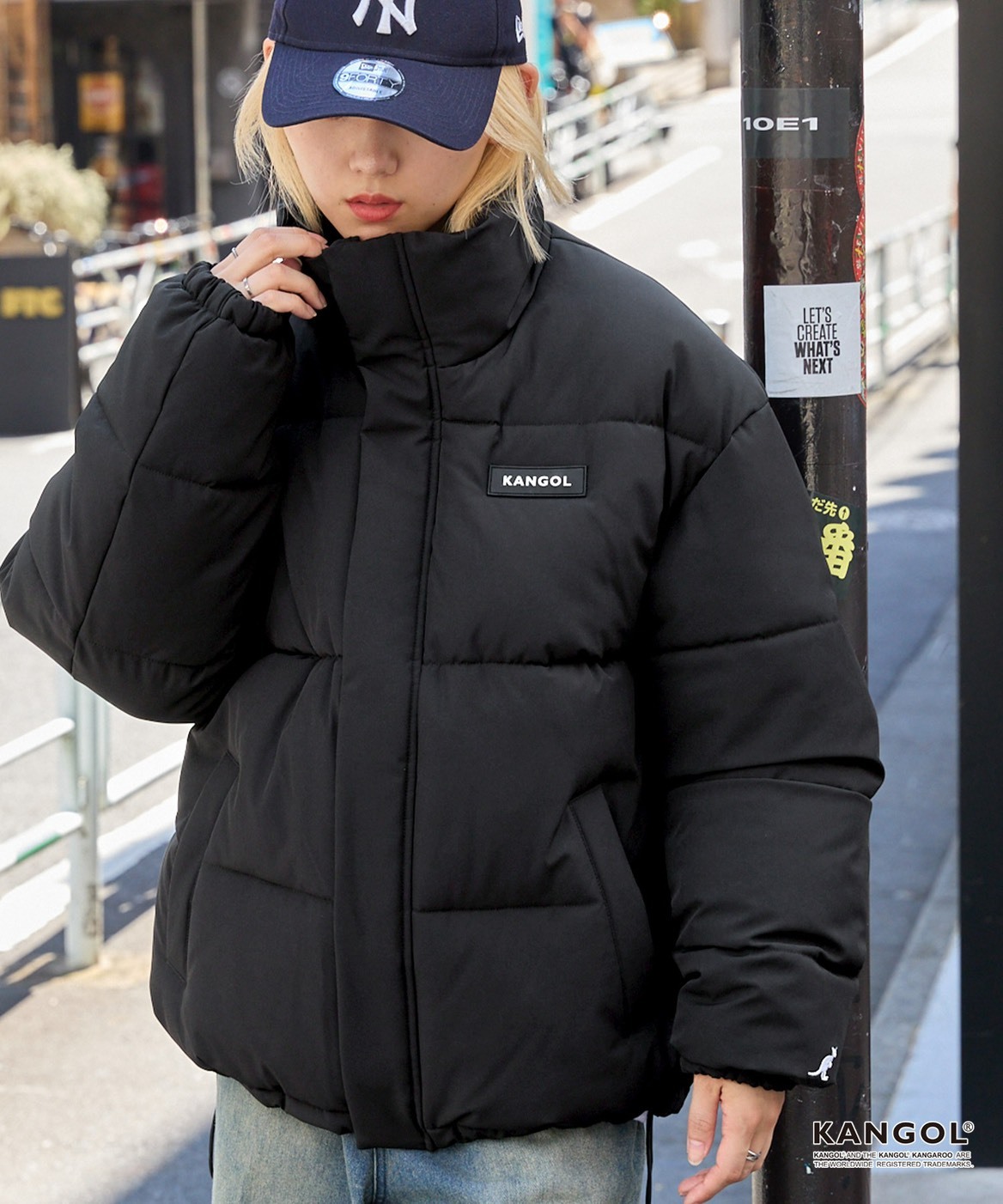 #預購 KANGOL 保暖 胸前徽標 蓬鬆袖 立領外套 四色