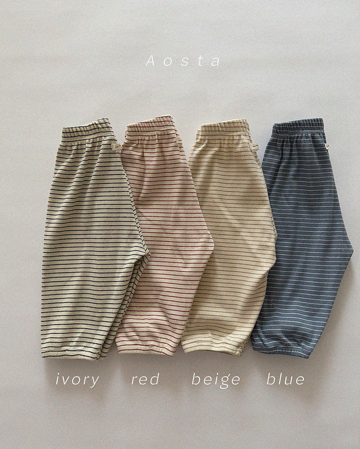 正韓春aosta 四色細條紋運動褲