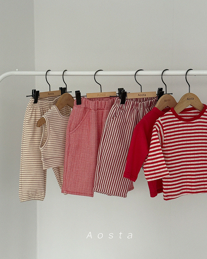 正韓春aosta 四色細條紋運動褲