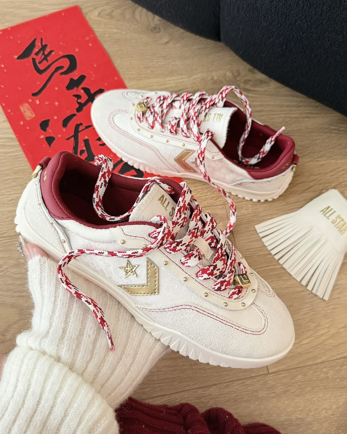 CONVERSE RUN STAR TRAINER 2026年 馬年限定 奶油白 酒紅 金色 流蘇 流星鞋 男女鞋 A19073C / 調貨