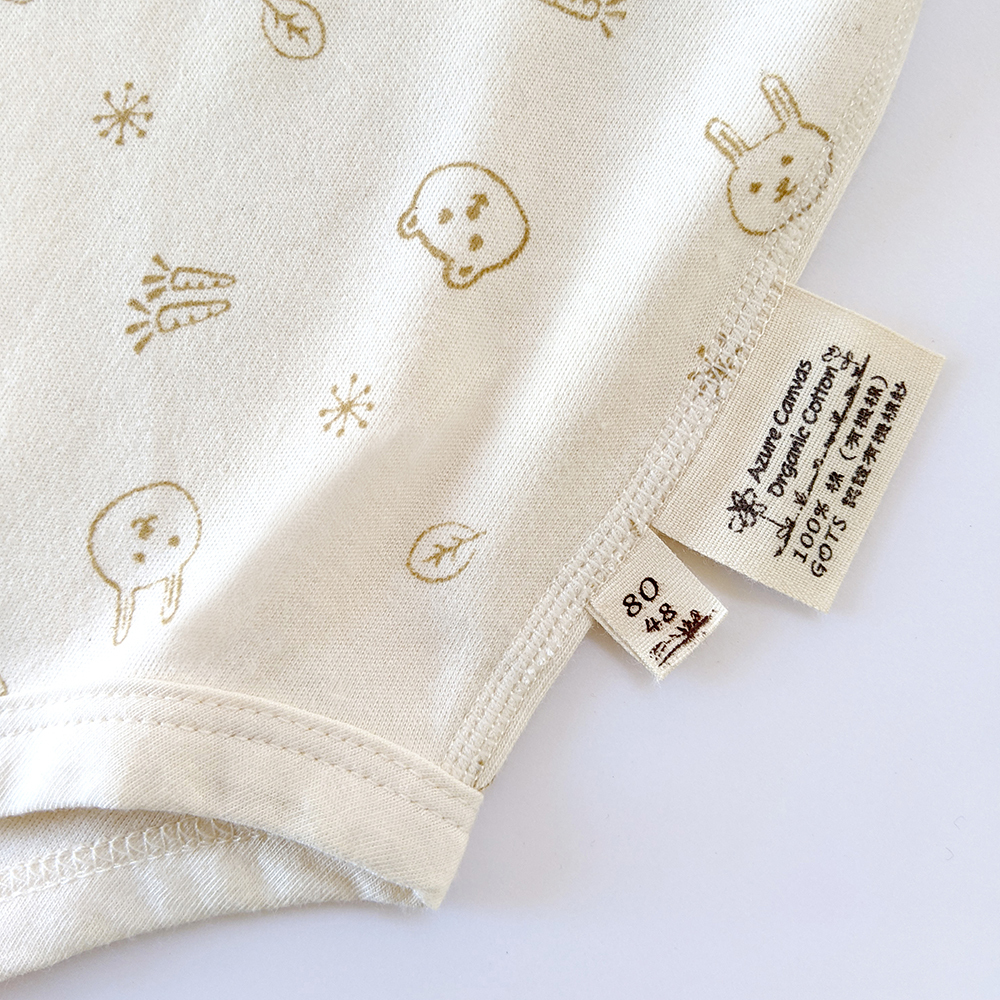 有機棉幼兒柔適長袖連身衣-熊兔 | 藍天畫布有機棉