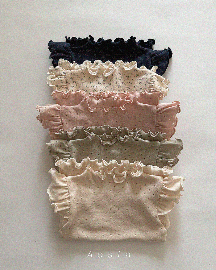 正韓春aosta 五色木耳捲邊飛袖上衣