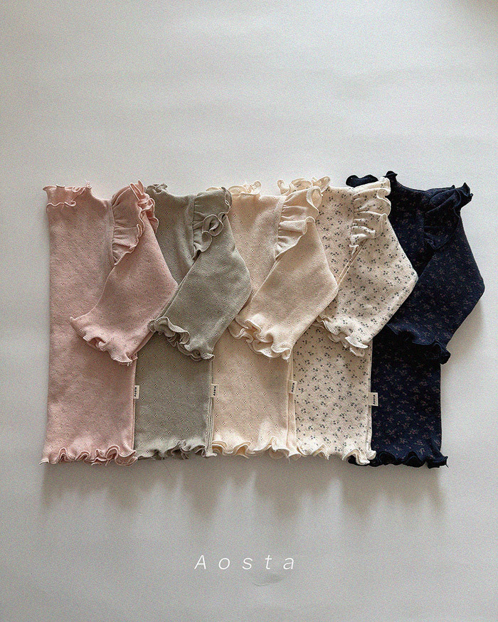 正韓春aosta 五色木耳捲邊飛袖上衣