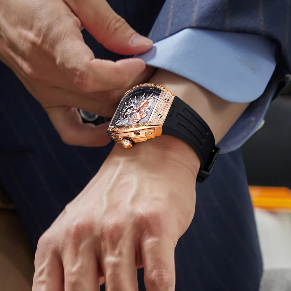 (預購)【Bonest Gatti】 馬年限定 萬馬奔騰 鏤空 夜光 矽膠錶帶 機械錶