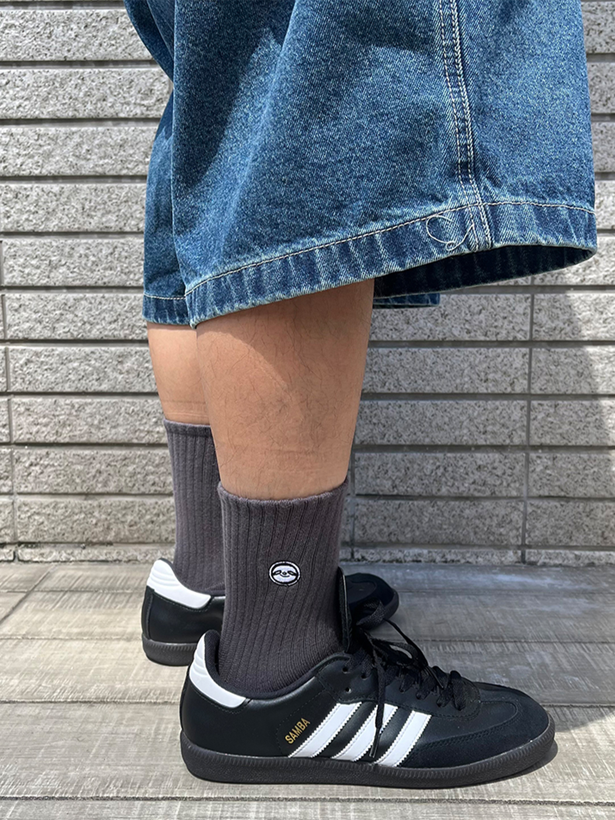 樹懶小LOGO襪 - 毛巾底