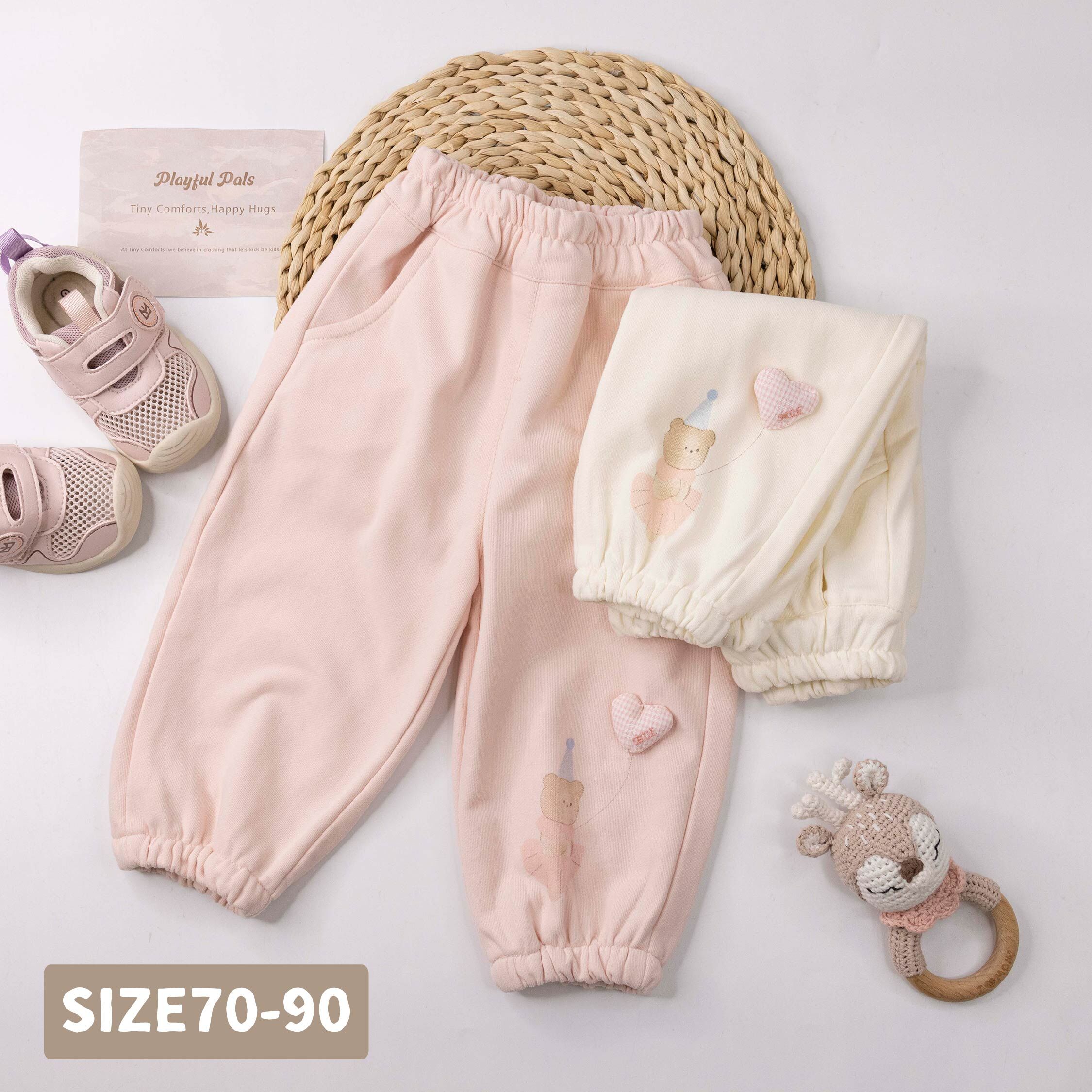 【H55952】芭蕾舞熊熊拉愛心氣球縮口褲＊二色