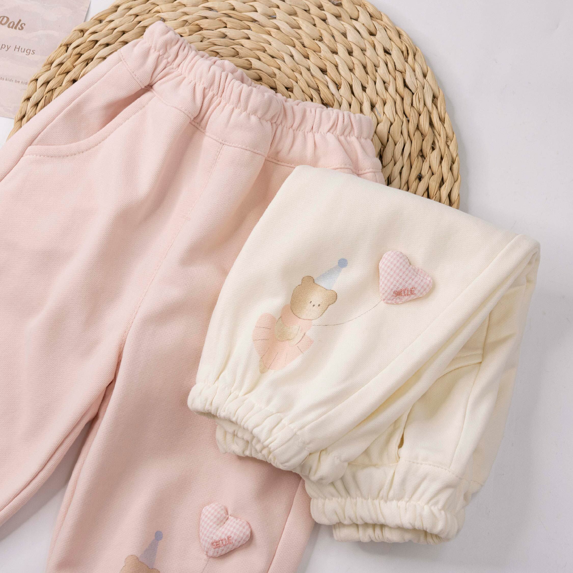 【H55952】芭蕾舞熊熊拉愛心氣球縮口褲＊二色