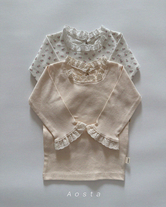 正韓春aosta 兩色蕾絲拼接上衣