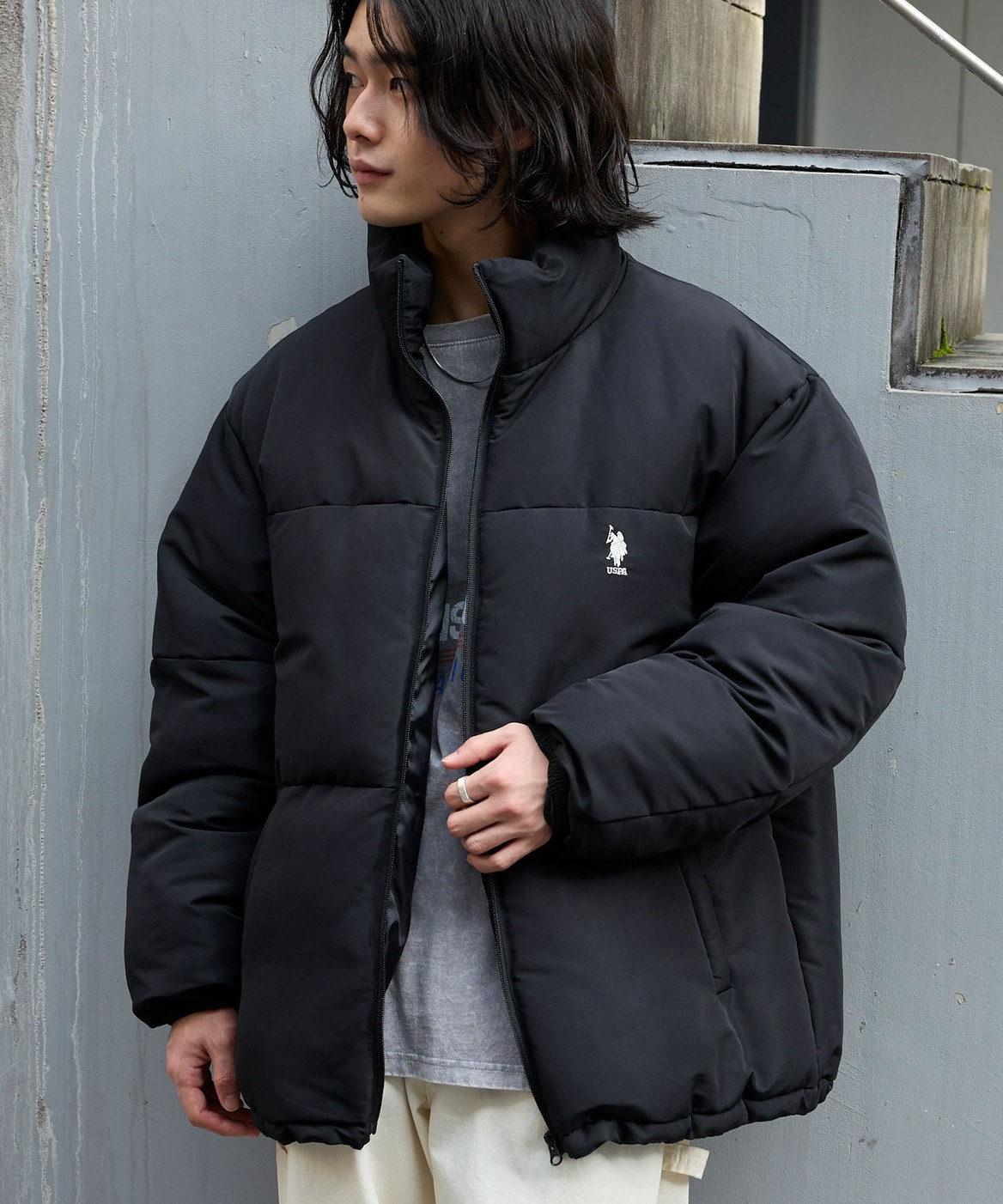 #預購 日本限定 U.S. POLO ASSN. 刺繡立領鋪棉外套 五色