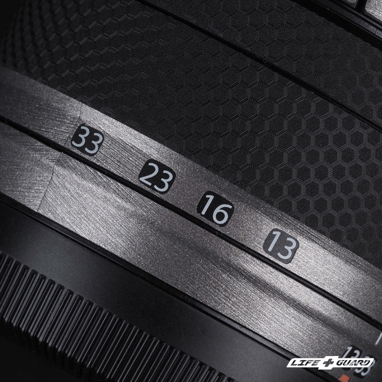 FUJIFILM XC 13-33mm F3.5-6.3 OIS 光圈貼膜特寫，LIFE+GUARD，BRTI設計風格