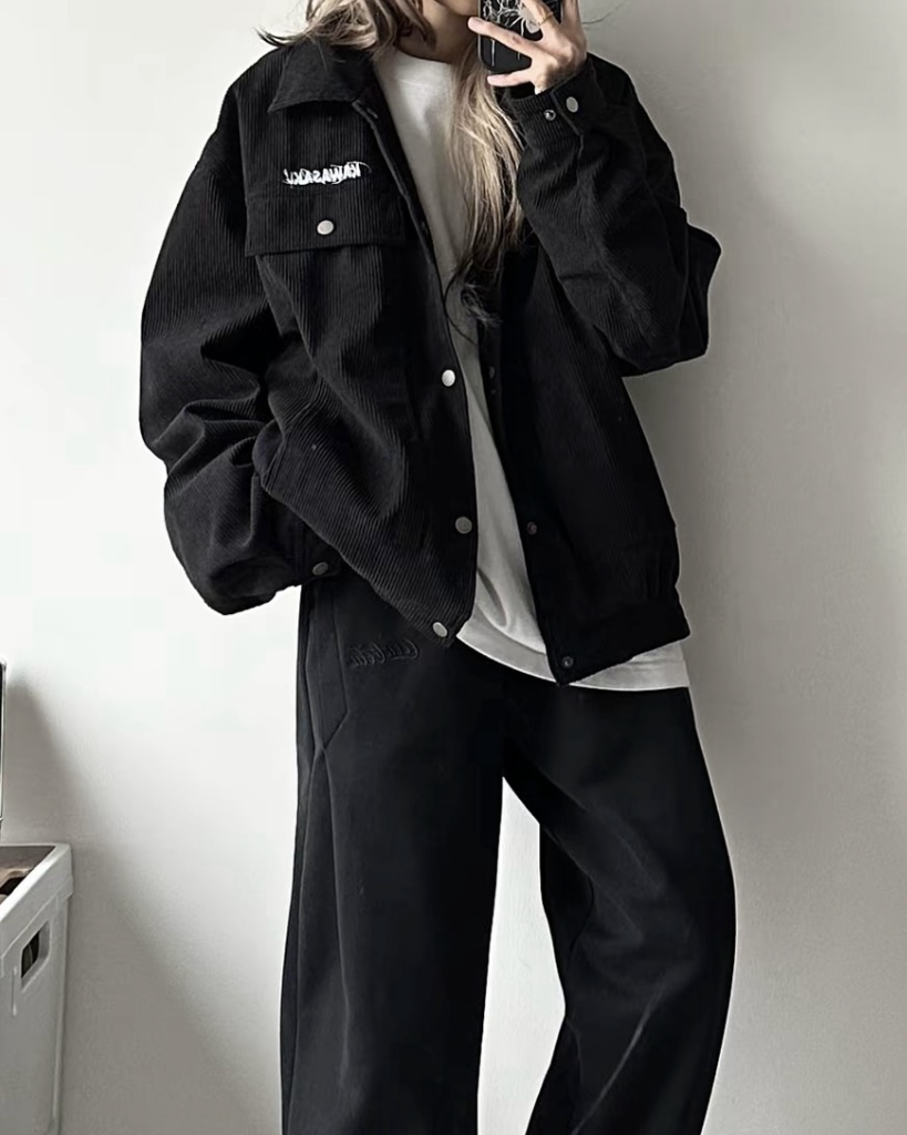 KAWASAKI 川崎 燈心絨外套 保暖 復古 黑 灰 淺卡其 棕