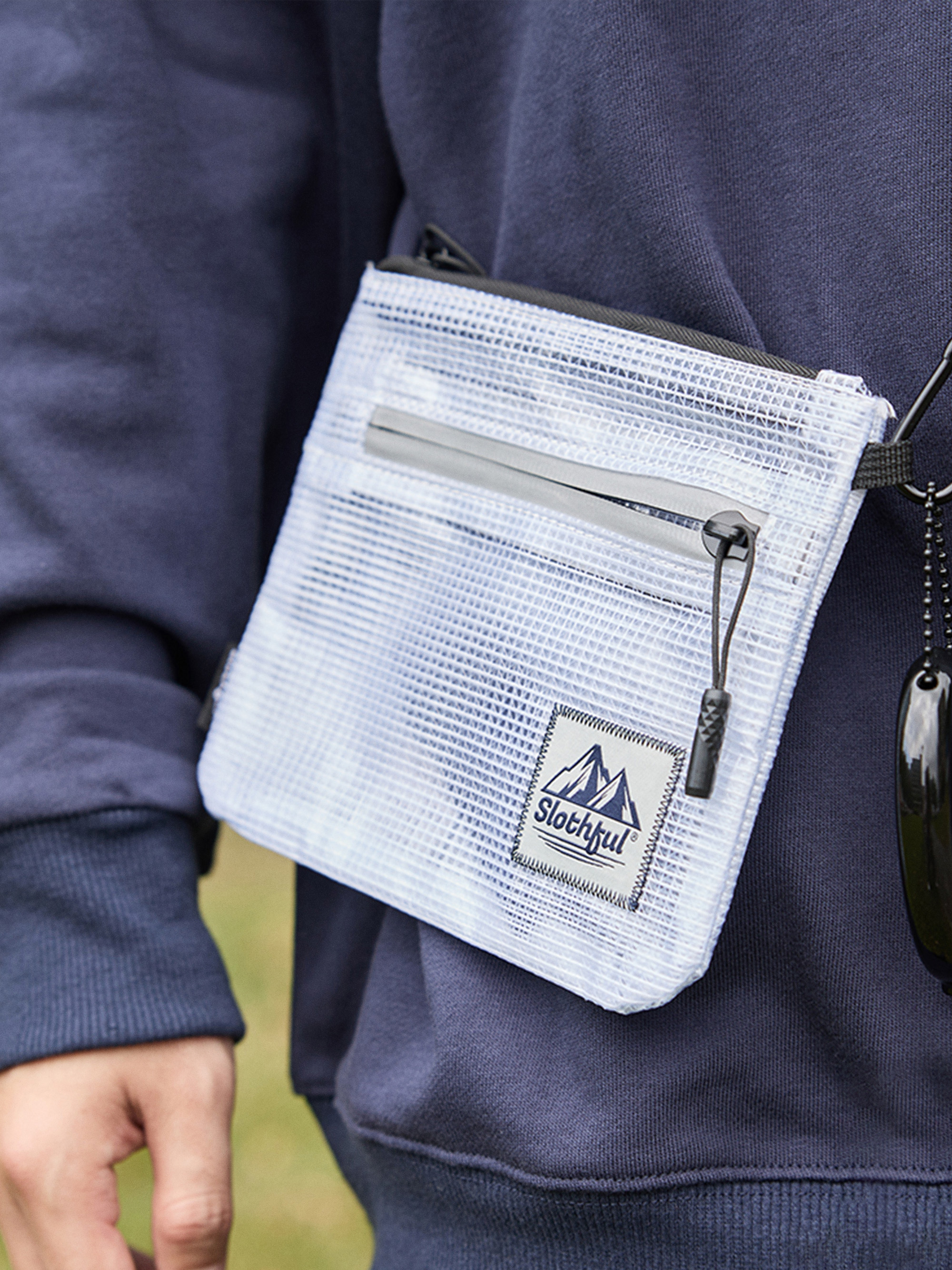 防潑水透明網格單肩小包