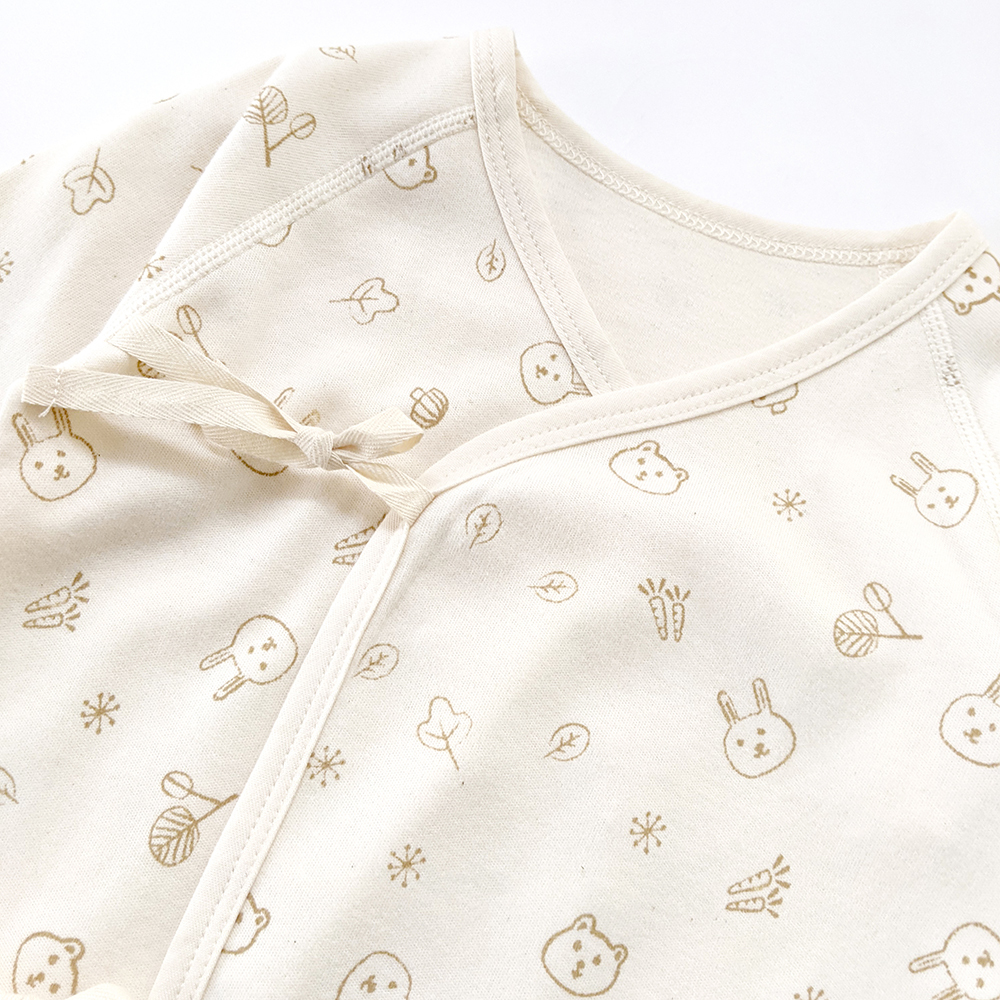 有機棉嬰兒柔適蝶裝肚衣-熊兔 | 藍天畫布有機棉
