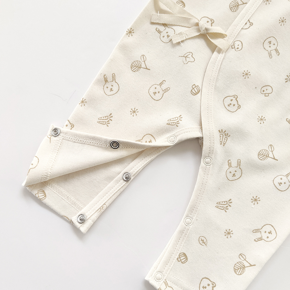 有機棉嬰兒柔適蝶裝肚衣-熊兔 | 藍天畫布有機棉