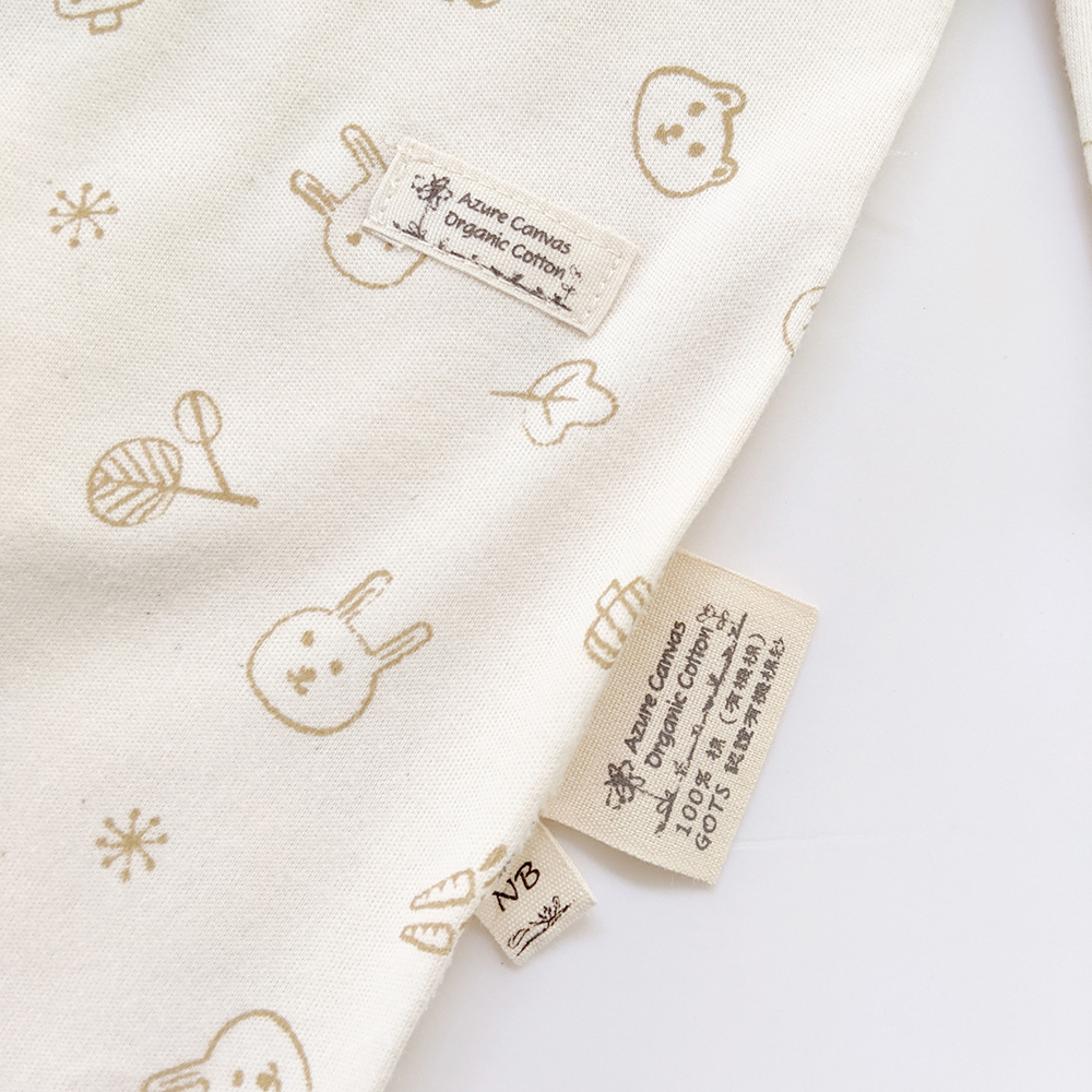 有機棉嬰兒柔適蝶裝肚衣-熊兔 | 藍天畫布有機棉