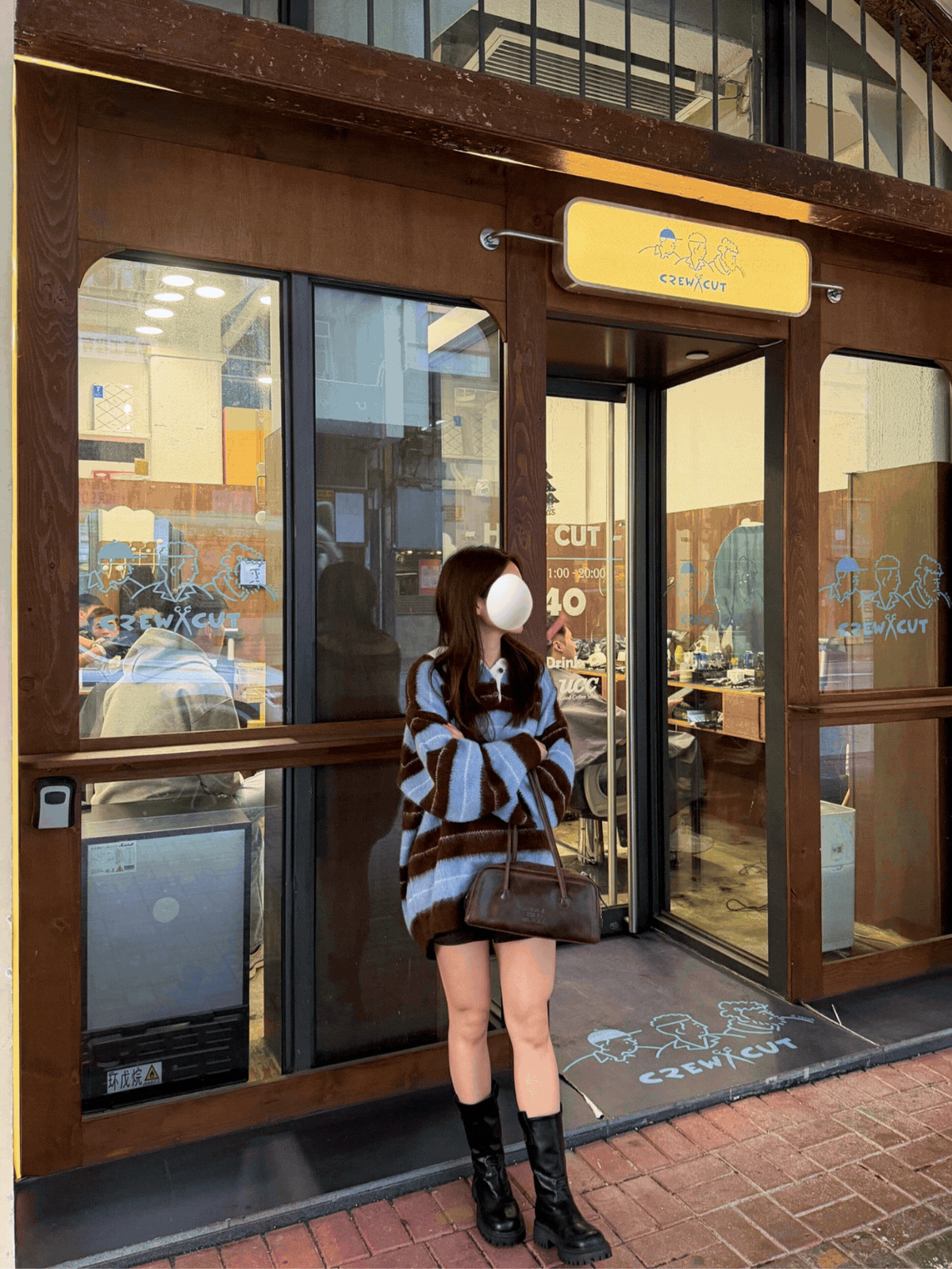 《KR》毛䇯䇯反領橫間毛衣