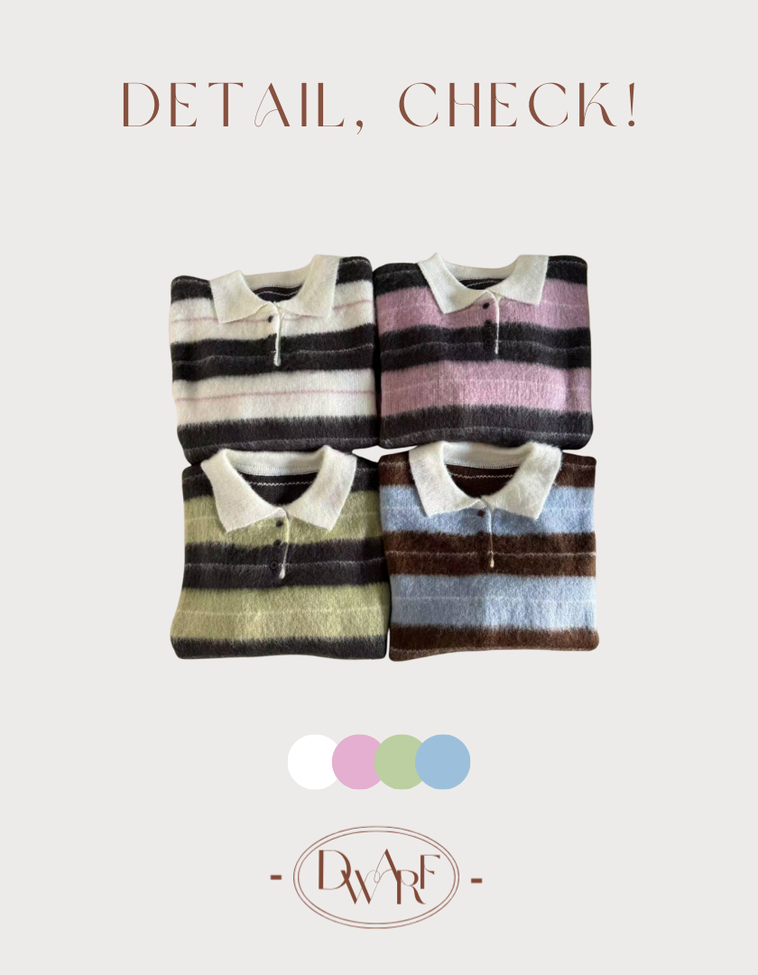 《KR》毛䇯䇯反領橫間毛衣