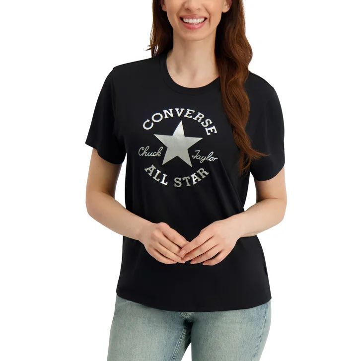 [USW] CONVERSE BLACK WOMEN'S CLASSIC LOGO TEE, UZZ711 (UZZ711)