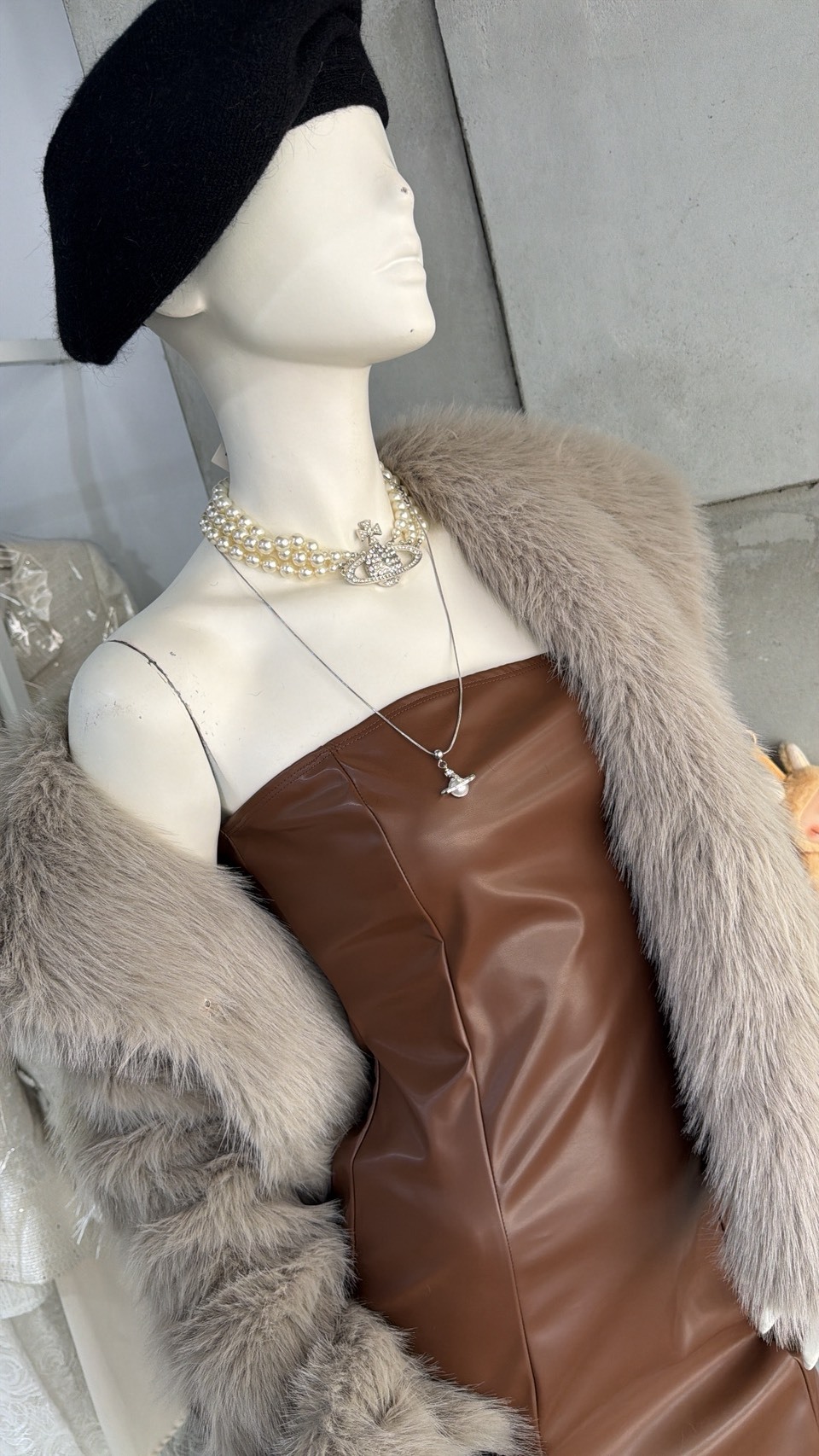 大翻領毛毛外套